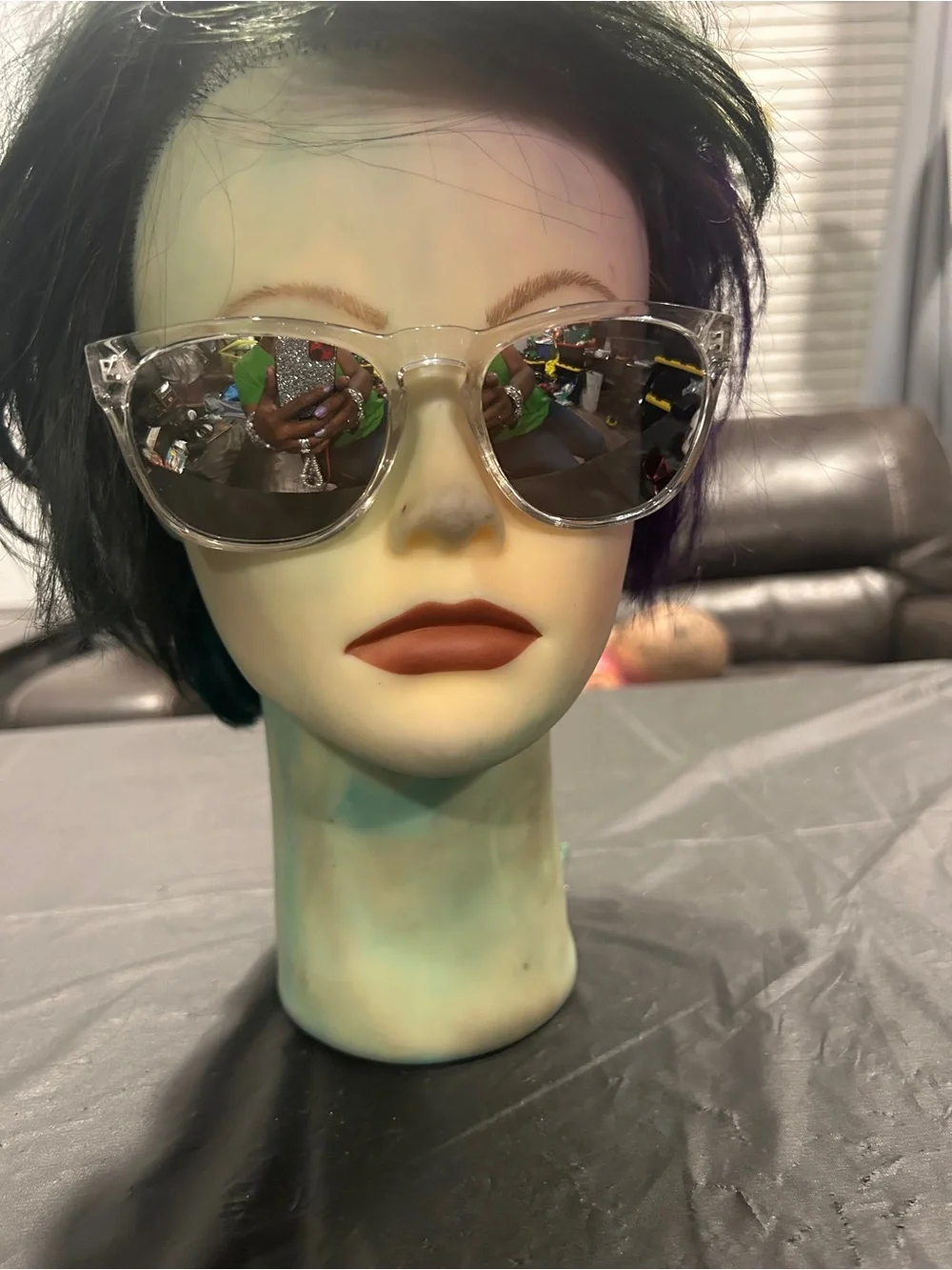 Foster Grant Clear Frame Sunglasses with Silver Mirrored Lenses